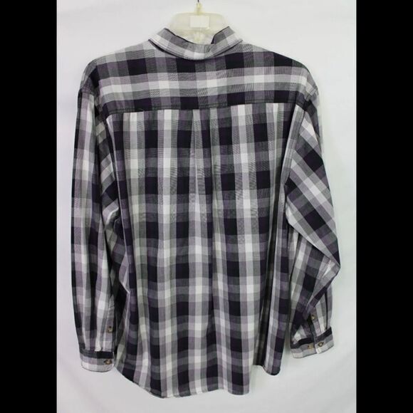 CARHARTT SIZE 2XL PURPLE WHITE BLACK PLAID BUTTON FRONT LONG SLEEVE MENS SHIRT - Picture 2 of 6